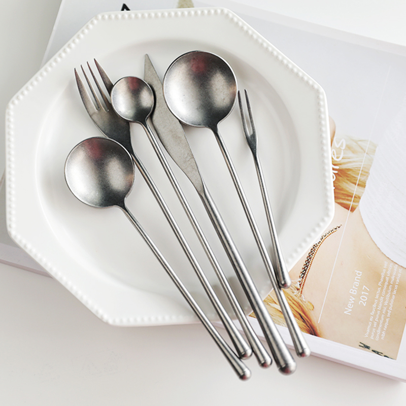 Vintage Collectible Spoons - Retro 304 paslanmaz çelik çatal bıçak