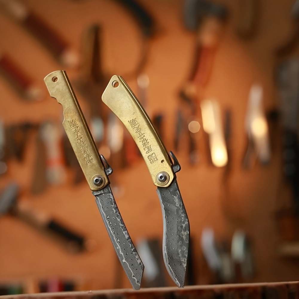 Vintage Collectible Pocket Knives - Antik Pirinç Saplı Katlanır Cep Bıçağı