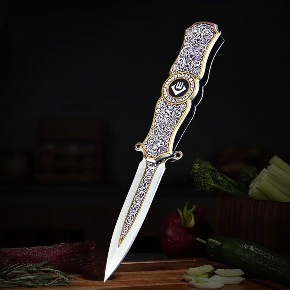 Vintage Collectible Pocket Knives - CM78 Vintage Oymalı Katlanır Cep Bıçağı,