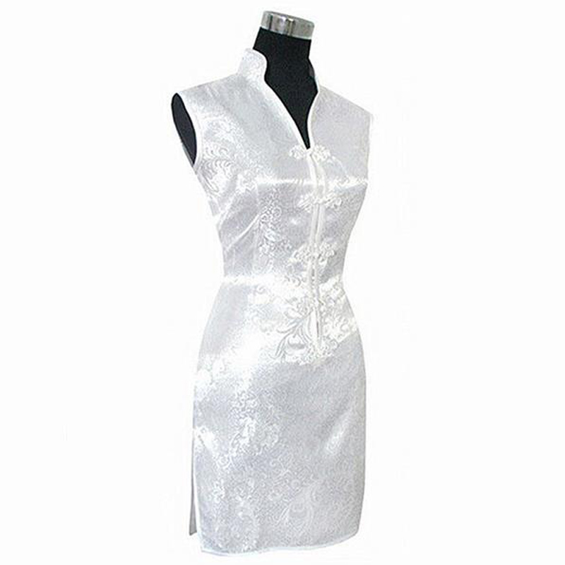Vintage Collectible Buttons - Moda beyaz çin bayan Rayon Qipao